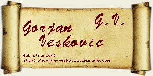 Gorjan Vesković vizit kartica